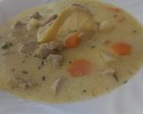 Tárkonyos csirke ragu leves recept fázis 4 fotója