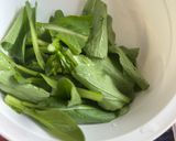 Gambar langkah 1 resipi Masak Lemak Labu, Sawi dan Pucuk Suhun.