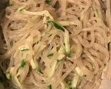 A picture of step 2 of Korean cold noodle (boil 10min, cook 2 min).