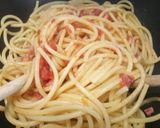 A picture of step 2 of Bucatini all'amatriciana.