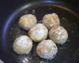 A picture of step 10 of Lotus Root Dumplings with Ankake Sauce.