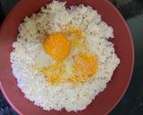Hình bước làm 2 của món Cơm chiên trứng nấm măng tây sốt teriyaki