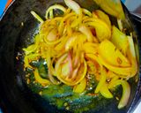 A picture of step 2 of Karela nu shak.