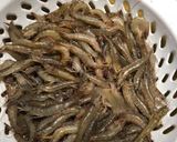 Hình bước làm 1 của món Tép ram thịt mặn ngọt “Canh bí đỏ nấu sườn non.Bữa cơm đầy đủ “