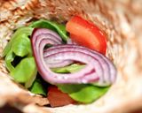 A picture of step 5 of sig's Vegetarian Soft Taco Cone.