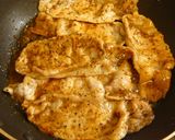 A picture of step 3 of Sautéed Pork with Mirin and Mustard.