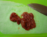 A picture of step 2 of Pork Wraps with Umeboshi and Cabbage.