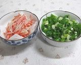 A picture of step 1 of Crab Stick and Green Onion Chijimi.