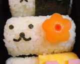 A picture of step 3 of Barrel Animals Character Bento.