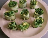 A picture of step 4 of Cucumber guacamole Belle pepper rolls.