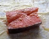 A picture of step 4 of Sig's Salmon filled filo purse.