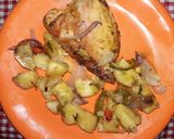 A picture of step 6 of Oven-Baked Chicken with Potatoes and Vegetables.