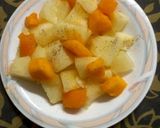 A picture of step 3 of Mango and melon chat🥭🥭.