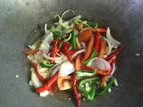 Ayam,tahu,telor puyuh masak saos asam manis