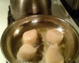 A picture of step 1 of Pasta with pan seared Red Snapper and Scallops.