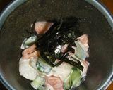 A picture of step 7 of Daikon Radish and Salmon with Wasabi, Mayonnaise, and Soy Sauce Dressing.