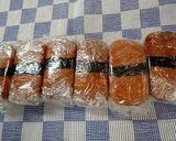 A picture of step 8 of Spam Musubi.