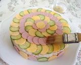 A picture of step 7 of Carp Banner Sushi Cake for Children's Day.