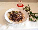 A picture of step 5 of Cocoa Tagliatelle with Butter, Sage, and Walnuts.