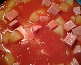 A picture of step 5 of Shrimp, Spam, and Pineapple Soup.