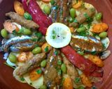 Une image de l'étape 4 de Tajine de sardines avec des légumes، olives vert.