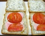 A picture of step 2 of Chicken Ham and Cream Cheese Sandwich.