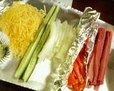 A picture of step 2 of Seafood Ehomaki (Lucky Fat Sushi Rolls).