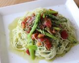 A picture of step 11 of Chilled Pasta with Seasonal Tomatoes, Asparagus and Basil.