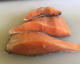 A picture of step 1 of California Farm Poached Salmon Hollandaise.