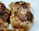 A picture of step 6 of Meat-Wrapped Temari Pinchos.