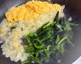 菠菜鮭魚蛋炒飯的食譜步驟3照片