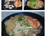 A picture of step 2 of Salmon And Shimeji Mushroom In Milk Soup.