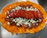 Une image de l'étape 10 de Salade de tomates tricolores aux oignons nouveaux et fromage frais.