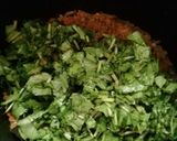 A picture of step 3 of Palak Qeema.