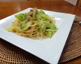 A picture of step 7 of Spring Cabbage and Jako Fish Aglio Olio e Peperoncino.