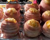 Foto del paso 12 de la receta: Papas rellenas con queso envueltas en tocino🌺