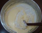 A picture of step 3 of Rich Black Sesame Roll Cake.