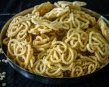 A picture of step 8 of Porikadala murukku/ Roasted gram flour murukku.