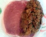 A picture of step 3 of Tinklee's BBQ Bacon Wrapped Stuffed Pork Chops.