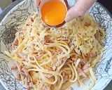 Une image de l'étape 4 de Gratin de pâtes façon carbonara.