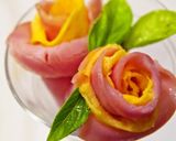 A picture of step 9 of Flowers for Bento - Ham and Egg Roses - An Easy Bento Item.
