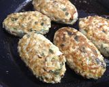A picture of step 7 of Izakaya Style At Home! Bamboo Shoot and Shiso Leaf Tsukune Patty Skewers.