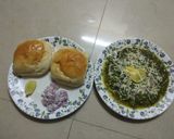 A picture of step 4 of Green Pavbhaji.