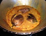 A picture of step 1 of Baingan curry.