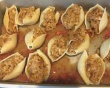 A picture of step 8 of Mexican Stuffed Shells.