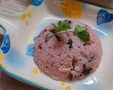 Hình bước làm 2 của món Cơm rang rau dền đỏ