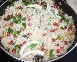 A picture of step 11 of Tender coconut and pomegranate cheesy pulao.