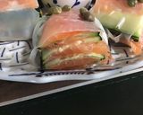 A picture of step 2 of California Farm Cucumber Salmon Spring Roll.