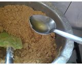 A picture of step 2 of Besan Ladoos from Chana Dal.