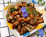 Hình bước làm 3 của món Cà tím nướng mỡ hành tóp mỡ